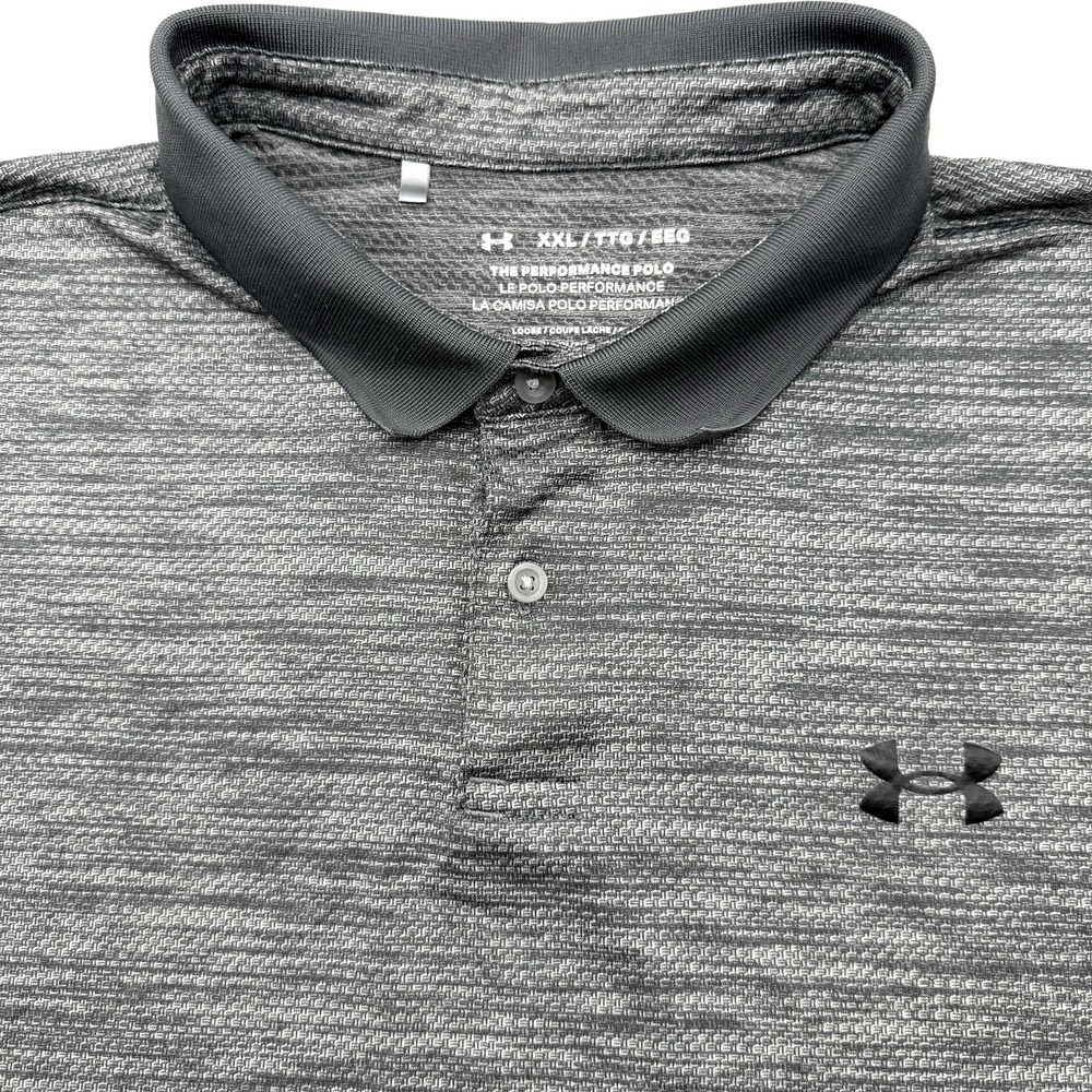 Under Armour Polo Men XXL Gray The Performance Polo Loose Fit Heathered Polo